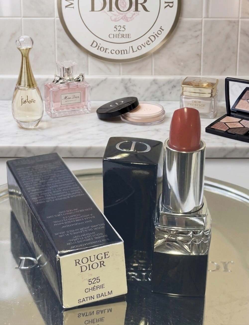 Rouge Dior Forever Natural Couture Colour - 525 CHERIE Satin Balm NEW in Box
